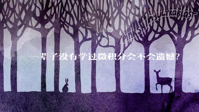 一辈子没有学过微积分会不会遗憾？